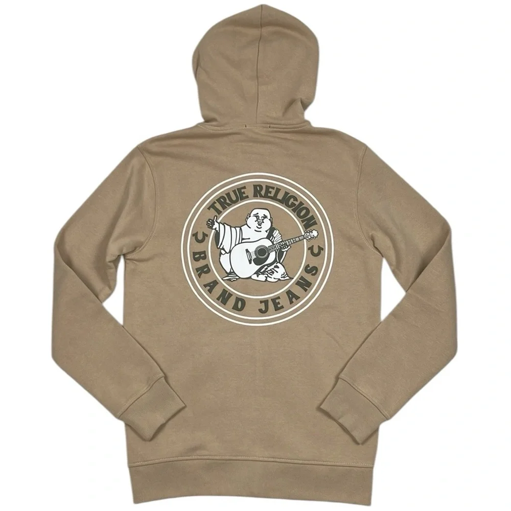 True Religion Zip Hoodie Buddha Logo Seal Sweatshirt NWT